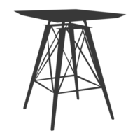 AI generated Silhouette Scandinavian table black color only png