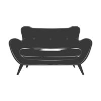 AI generated Silhouette Scandinavian sofa black color only png