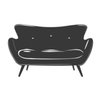 AI generated Silhouette Scandinavian sofa black color only png