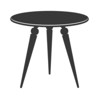 ai generado silueta escandinavo mesa negro color solamente png