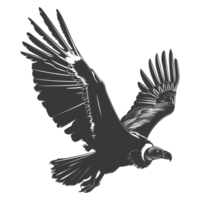 ai generato silhouette avvoltoio uccello animale volare nero colore solo png