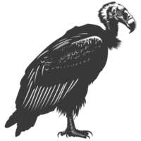 AI generated Silhouette vulture bird animal black color only png