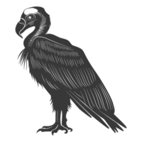 ai generiert Silhouette Geier Vogel Tier schwarz Farbe nur png