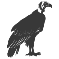 AI generated Silhouette vulture bird animal black color only png