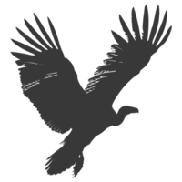 AI generated Silhouette vulture bird animal fly black color only png