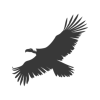 AI generated Silhouette vulture bird animal fly black color only png