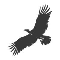 AI generated Silhouette vulture bird animal fly black color only png