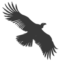 AI generated Silhouette vulture bird animal fly black color only png