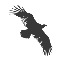 AI generated Silhouette vulture bird animal fly black color only png