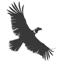 AI generated Silhouette vulture bird animal fly black color only png