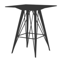 AI generated Silhouette Scandinavian table black color only png