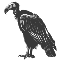 AI generated Silhouette vulture bird animal black color only png