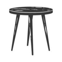 AI generated Silhouette Scandinavian table black color only png