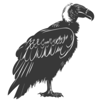 AI generated Silhouette vulture bird animal black color only png