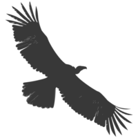 AI generated Silhouette vulture bird animal fly black color only png