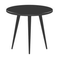 ai generato silhouette scandinavo tavolo nero colore solo png