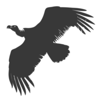 AI generated Silhouette vulture bird animal fly black color only png