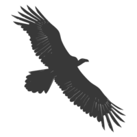 AI generated Silhouette vulture bird animal fly black color only png