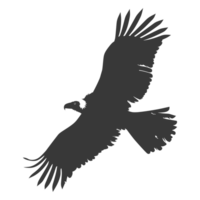 AI generated Silhouette vulture bird animal fly black color only png