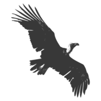 AI generated Silhouette vulture bird animal fly black color only png