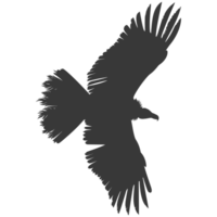 AI generated Silhouette vulture bird animal fly black color only png