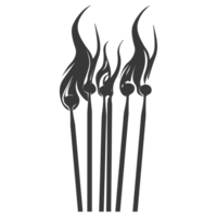 AI generated Silhouette wooden matches black color only png