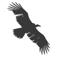 ai généré silhouette vautour oiseau animal mouche noir Couleur seulement png