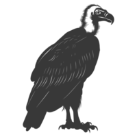 AI generated Silhouette vulture bird animal black color only png