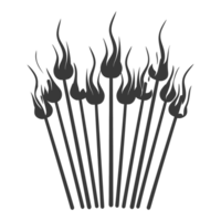 AI generated Silhouette wooden matches black color only png