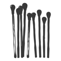 AI generated Silhouette wooden matches black color only png