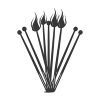 AI generated Silhouette wooden matches black color only png