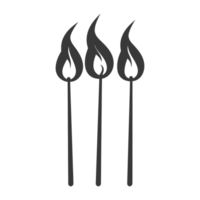 AI generated Silhouette wooden matches black color only png