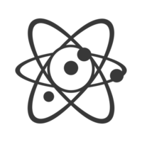 ai generiert Silhouette Atom Symbol schwarz Farbe nur png