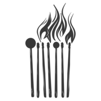 AI generated Silhouette wooden matches black color only png