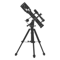 AI generated Silhouette telescope black color only png