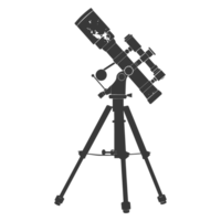 ai generato silhouette telescopio nero colore solo png