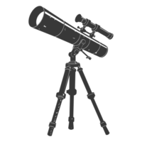 AI generated Silhouette telescope black color only png