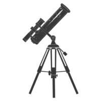 AI generated Silhouette telescope black color only png