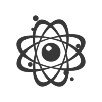 ai generiert Silhouette Atom Symbol schwarz Farbe nur png