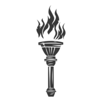 AI generated Silhouette torch black color only png