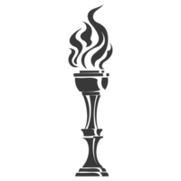 AI generated Silhouette torch black color only png