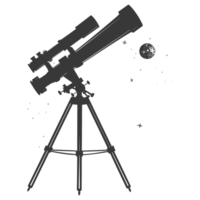 AI generated Silhouette telescope black color only png