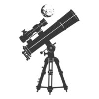 AI generated Silhouette telescope black color only png