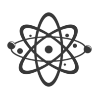 ai genererad silhuett atom symbol svart Färg endast png