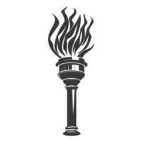 AI generated Silhouette torch black color only png