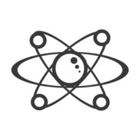 ai generiert Silhouette Atom Symbol schwarz Farbe nur png