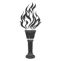 AI generated Silhouette torch black color only png