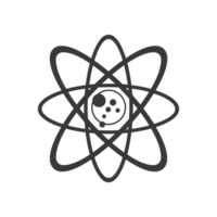 ai genererad silhuett atom symbol svart Färg endast png