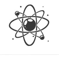 ai generiert Silhouette Atom Symbol schwarz Farbe nur png