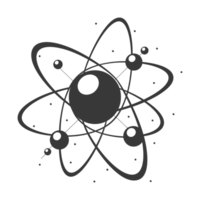 ai generiert Silhouette Atom Symbol schwarz Farbe nur png